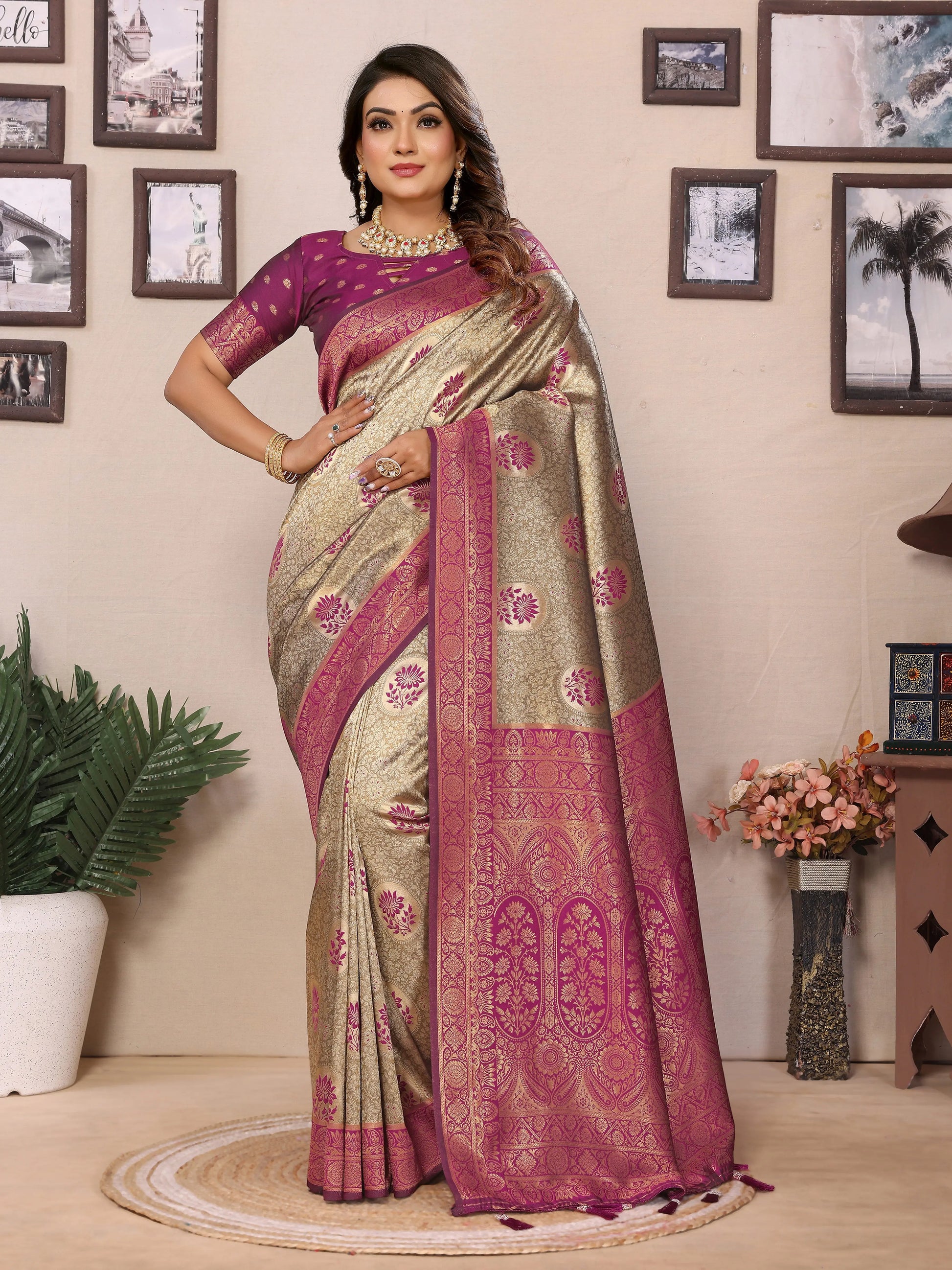 MoonPalav Party Wear Tissue Saree Moonpalav