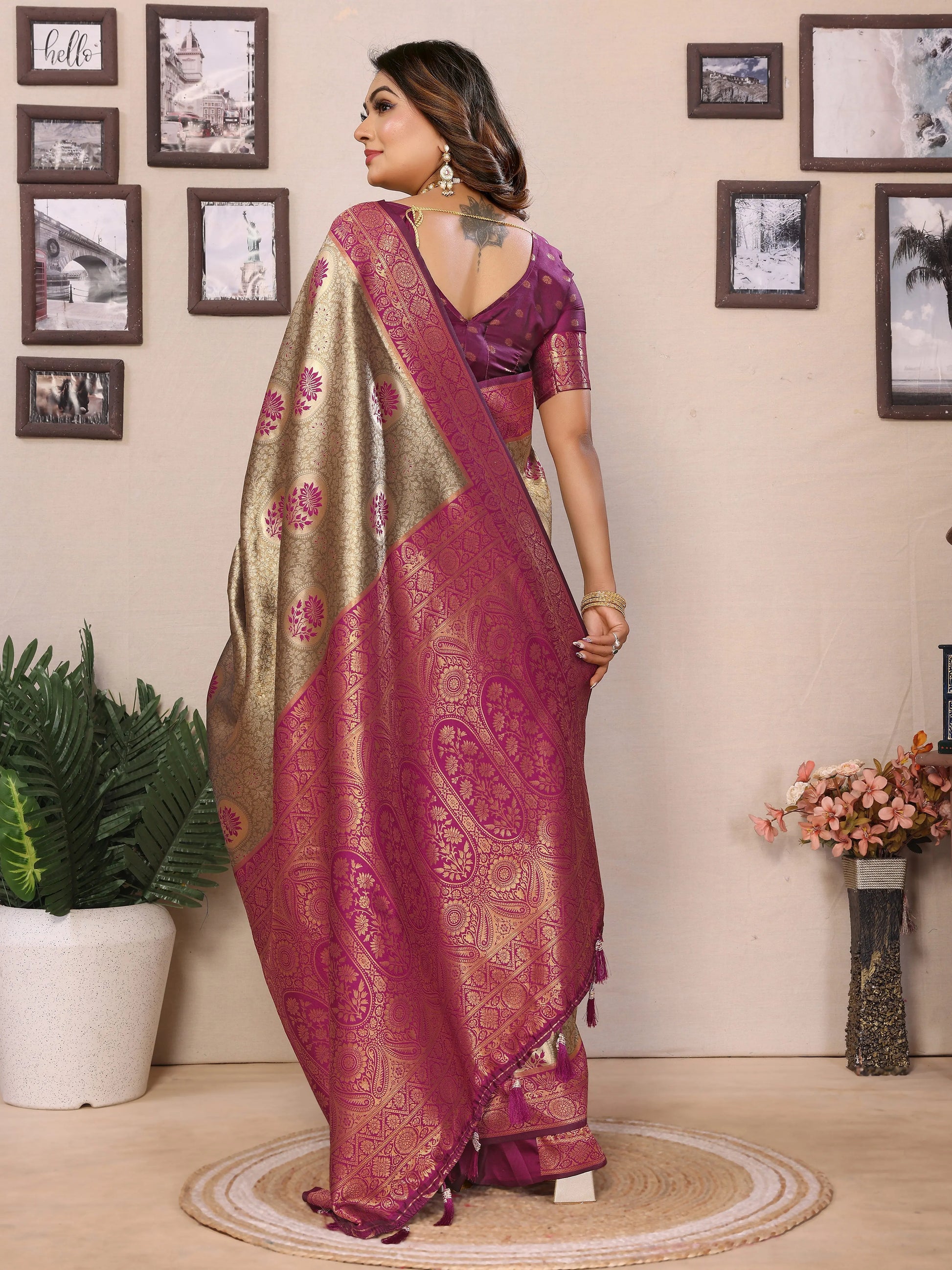 MoonPalav Party Wear Tissue Saree Moonpalav