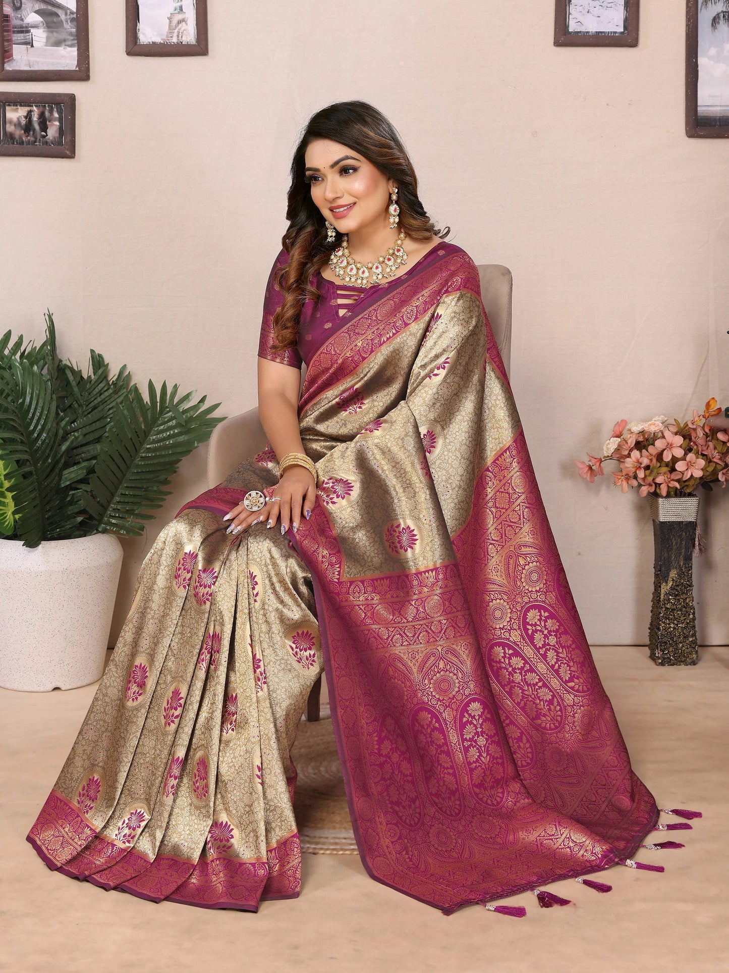 MoonPalav Party Wear Tissue Saree Moonpalav