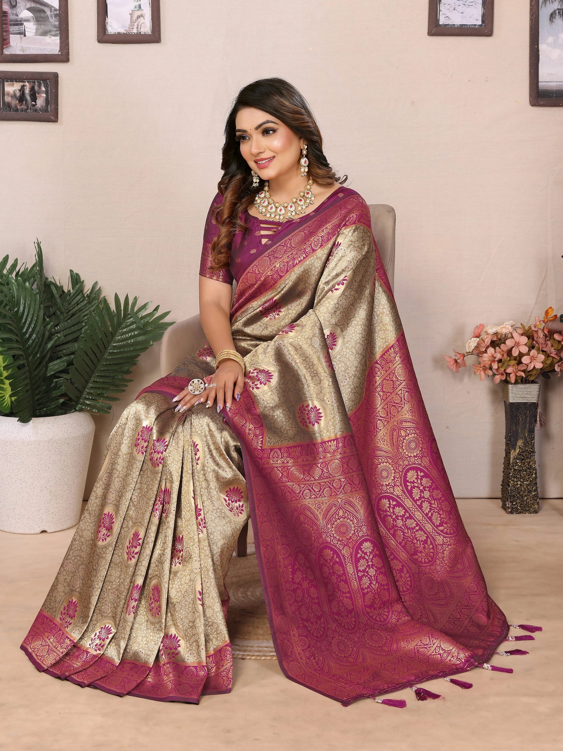 MoonPalav Party Wear Tissue Saree Moonpalav