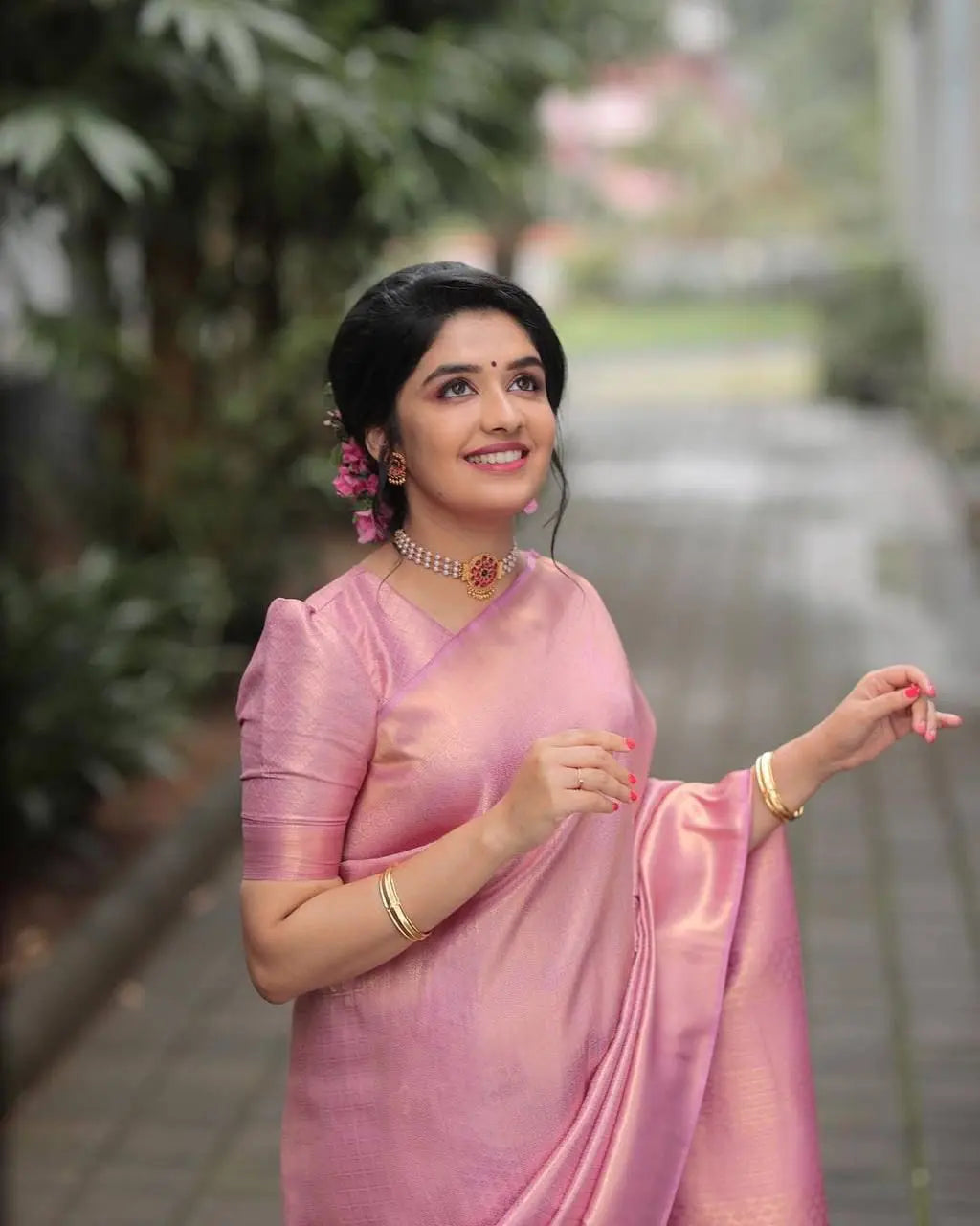 Moonpalav Pink lady silk Saree Moonpalav