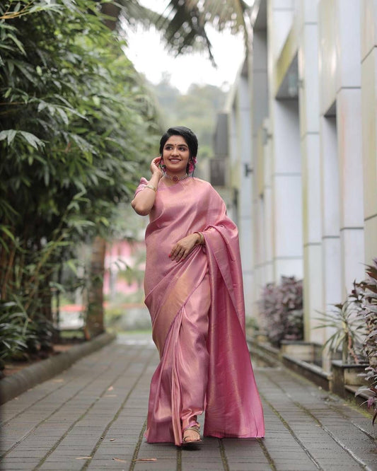 Moonpalav Pink Lady Silk Saree Moonpalav
